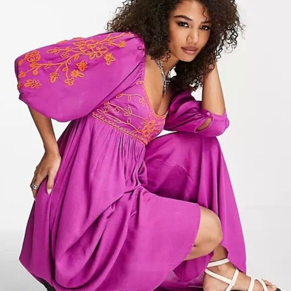 NWOT Free People Wedgewood Maxi Dress in Orchid Purple Size S - Picture 2 of 10